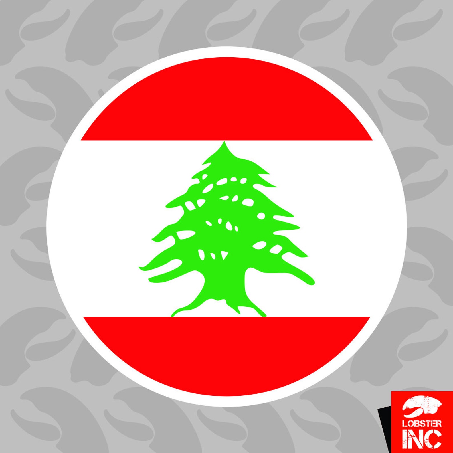 Round Lebanese Flag Sticker Self Adhesive Vinyl Lebanon C273 Etsy