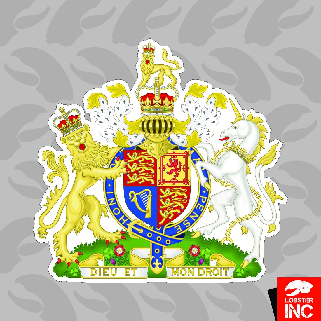 2 UNITED KINGDOM ROYAL COAT OF ARMS STICKERS VINYL 3.5" ENGLAND BUMPER WINDOW 