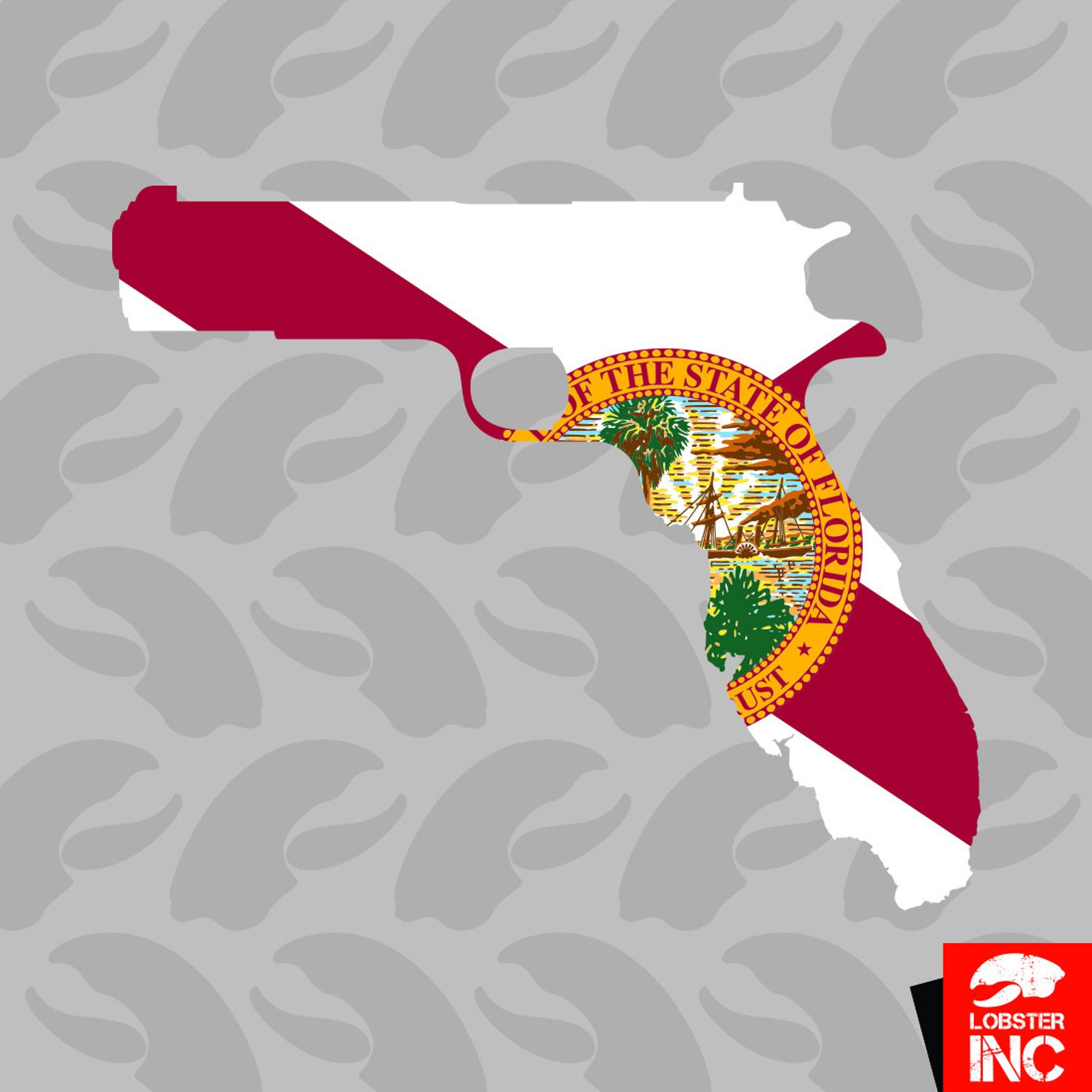 Gunshine Florida State Gun Shape Sticker Self Adhesive Vinyl Etsy