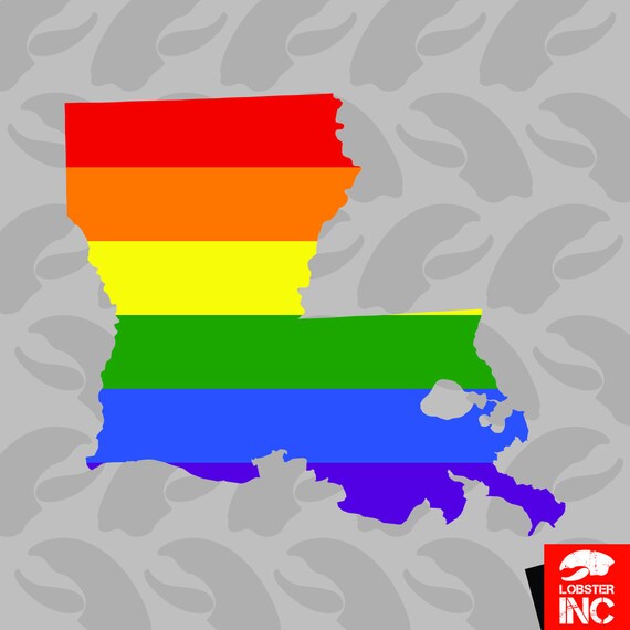 Louisiana State Shaped Gay Pride Rainbow Flag Sticker Self Etsy