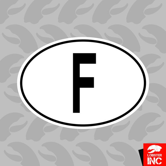 F France Country Code Oval Sticker Self Adhesive Vinyl French Etsy