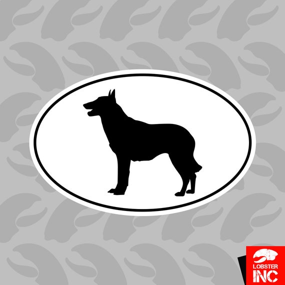 German Shepherd Euro Oval T-Shirt Tee Shirt Free Sticker dog canine