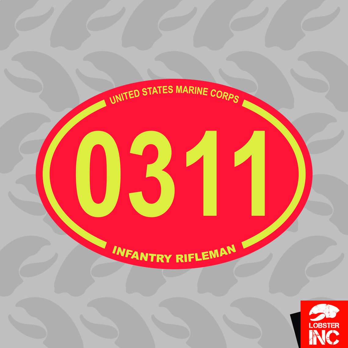 United States Marine Corps MOS 0311 Infantry Rifleman Red Oval Etsy