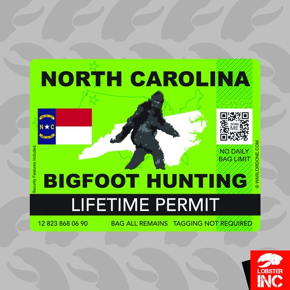 Bumper Sticker Oklahoma State Shape with Bigfoot