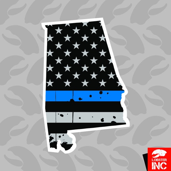 Distressed Georgia Shaped Subdued US Flag Thin Blue Line Cell Phone Sticker GA