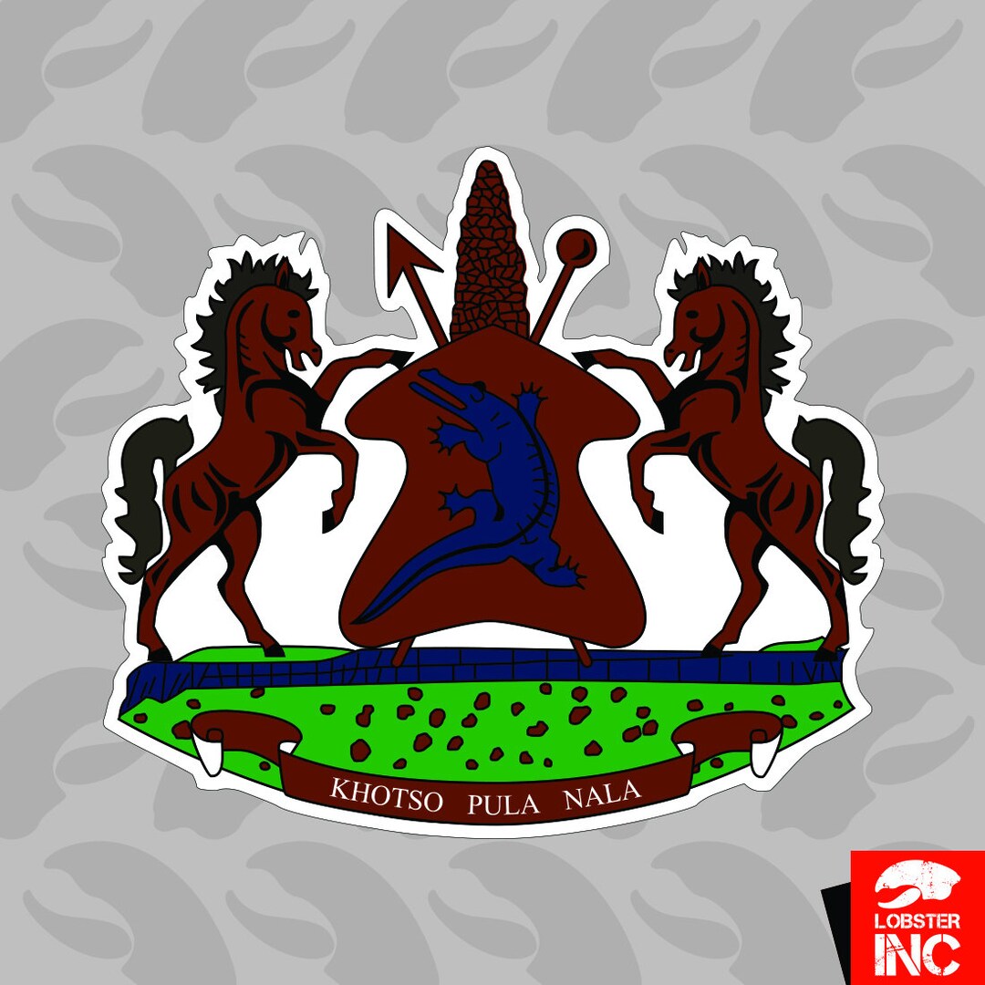 Lesotho Coat of Arms Sticker Self Adhesive Vinyl Mosotho Flag Etsy