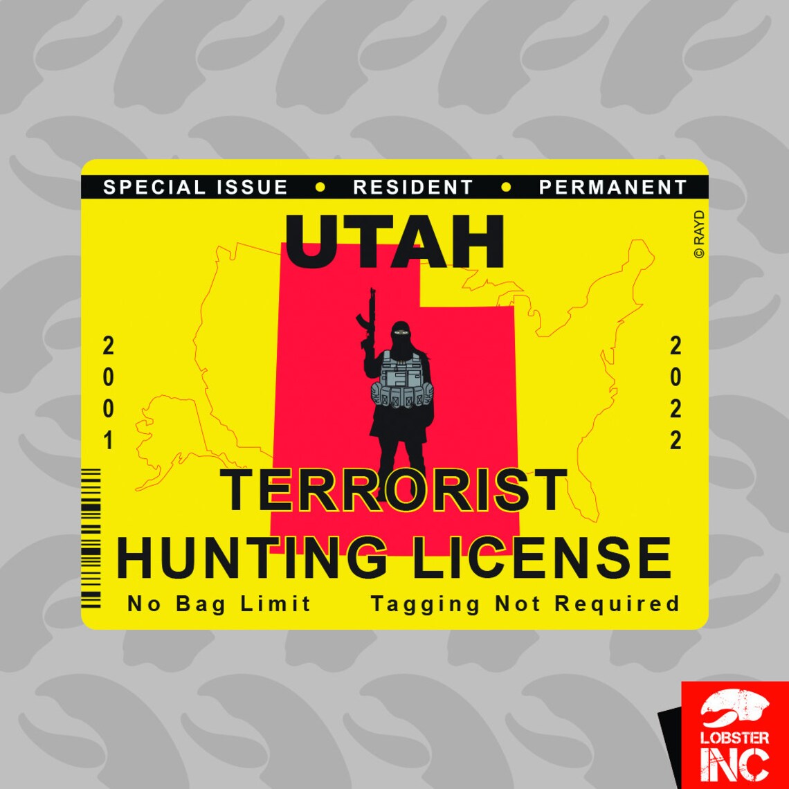 Utah Terrorist Hunting Permit Sticker Self Adhesive Vinyl Etsy