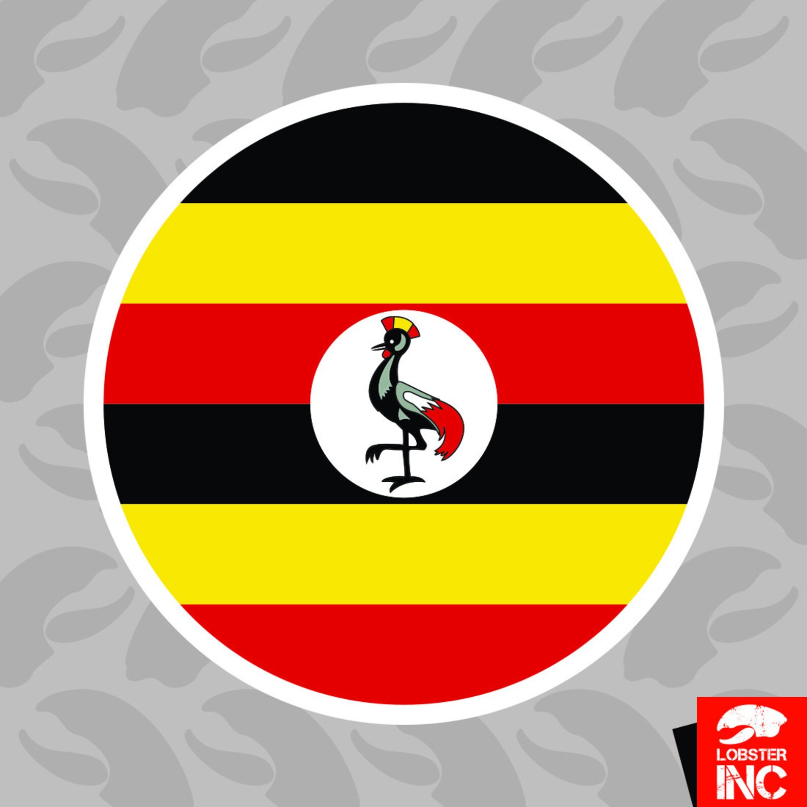 Round Ugandan Flag Sticker Self Adhesive Vinyl Uganda UGA UG Etsy