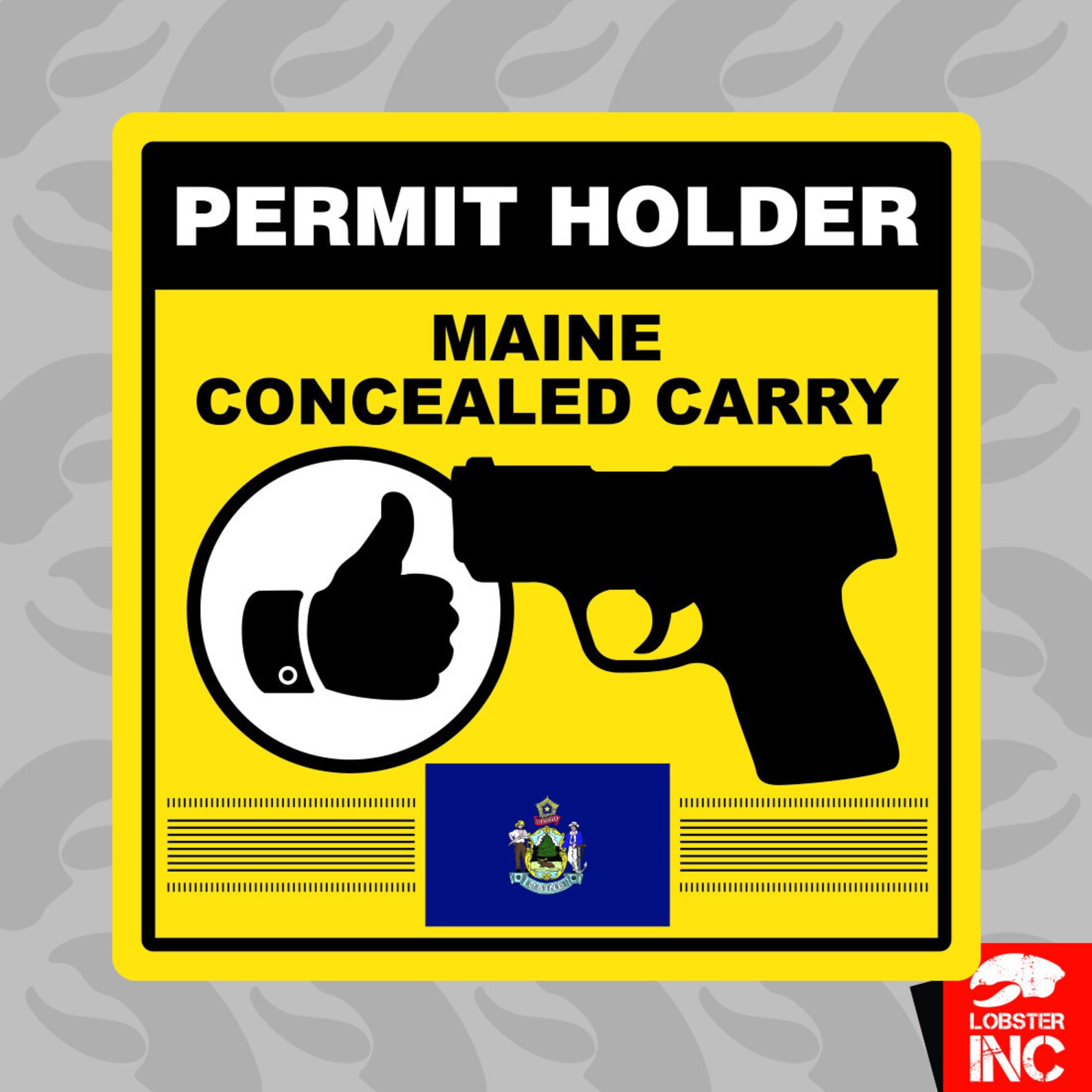 Maine Concealed Carry Permit Holder Sticker Self Adhesive Etsy