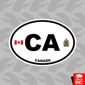 choose size Canada oval country code decal vinyl sticker