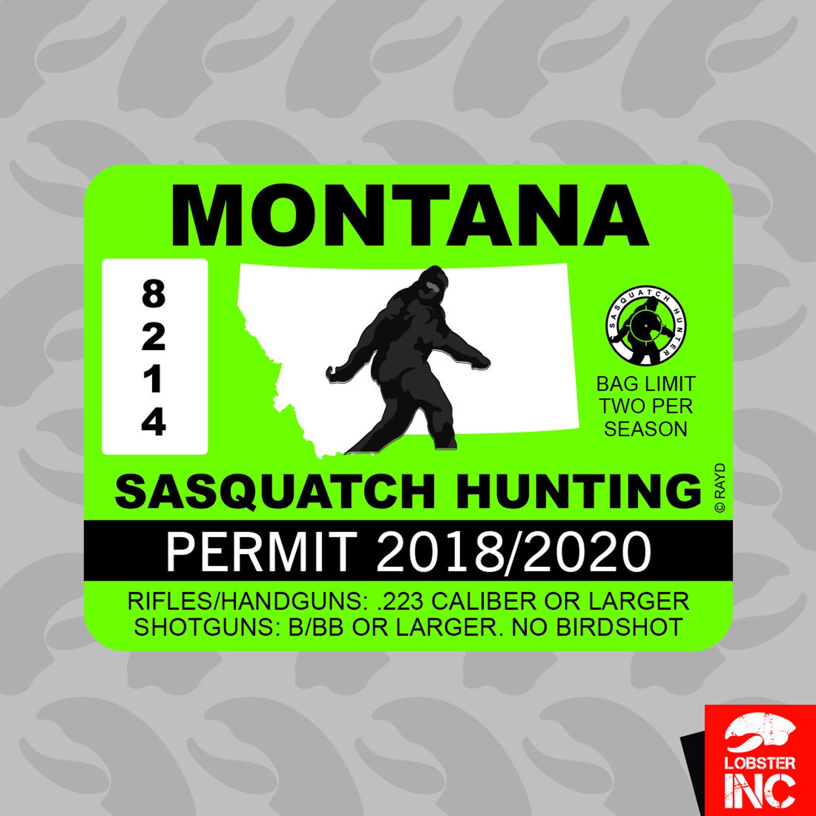 Montana Sasquatch Hunting Permit Sticker Self Adhesive Vinyl Etsy