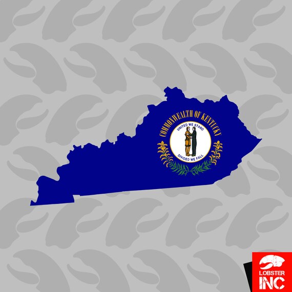 Kentucky State Shaped Bear Flag Sticker Decal Vinyl Outdoors Wilderness KY