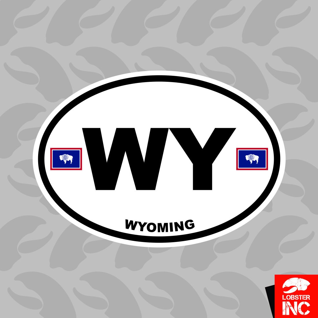 Wyoming State Flag Oval Sticker Decal Vinyl V2 WY
