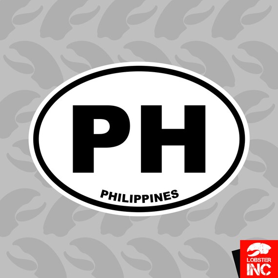 Philippines Oval Sticker Decal Vinyl FilipinoCountry Code euro PH v7