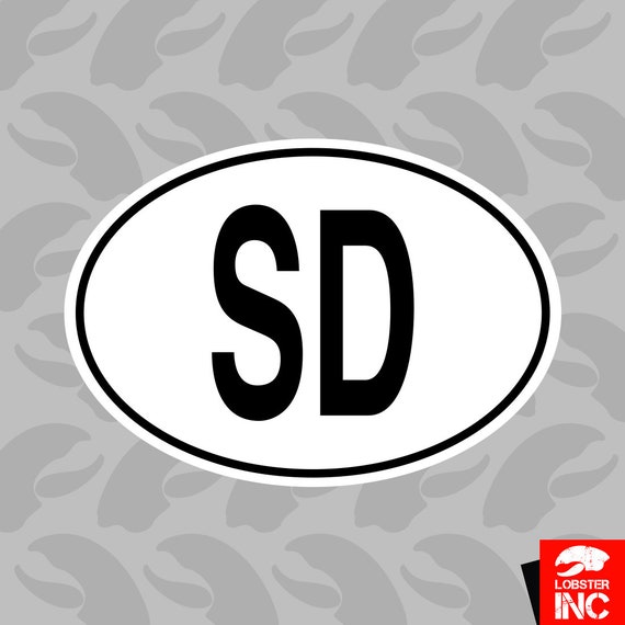 Sd Swaziland Country Code Oval Sticker Self Adhesive Vinyl Etsy