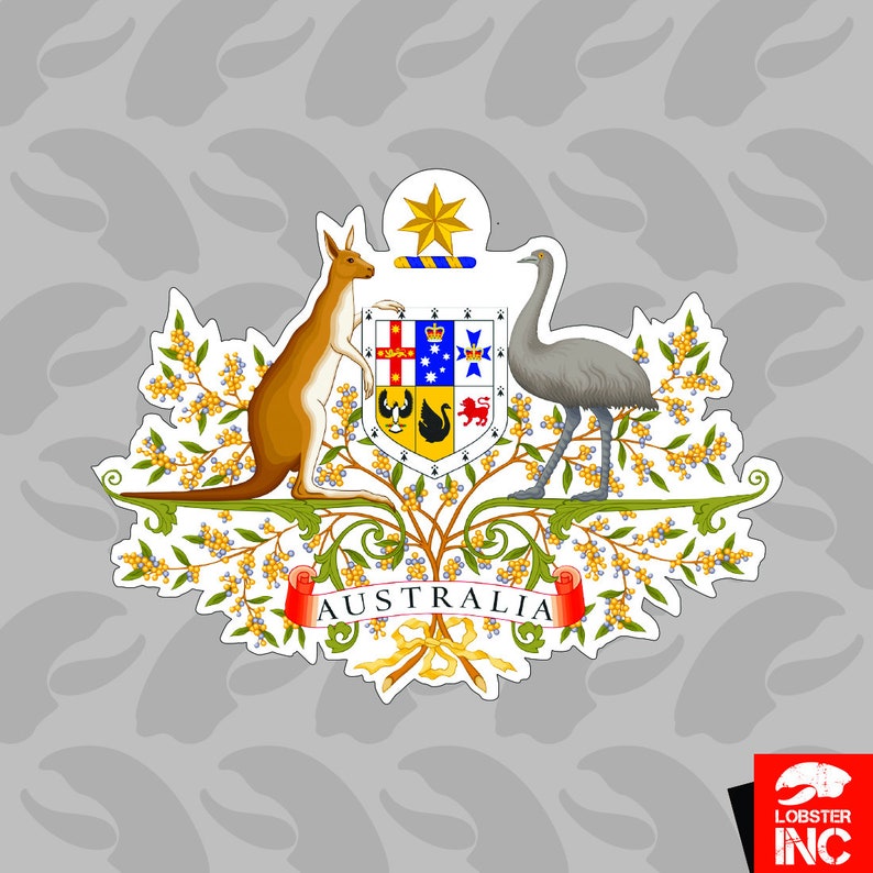 Australian Coat of Arms Sticker Self Adhesive Vinyl Australia Etsy
