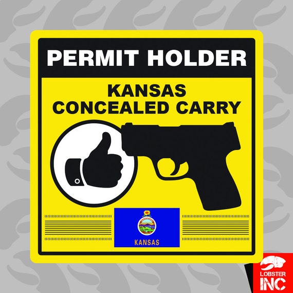 Kansas Concealed Carry Permit Holder Sticker Decal Vinyl 2a permited v2