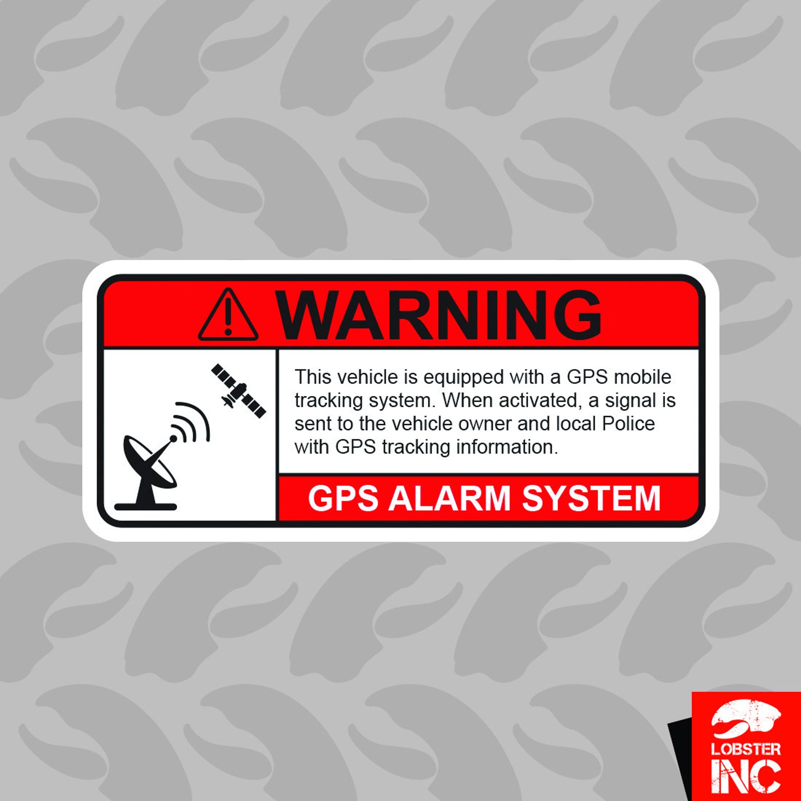 GPS Anti Theft Vehicle Security Warning Alarm Sticker Self Etsy