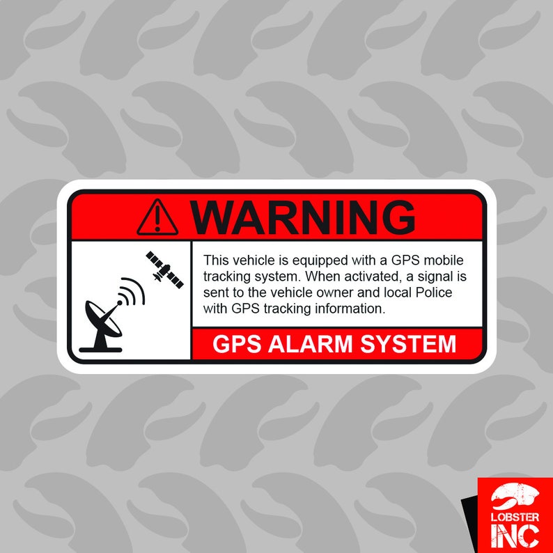 GPS Anti Theft Vehicle Security Warning Alarm Sticker Self Etsy