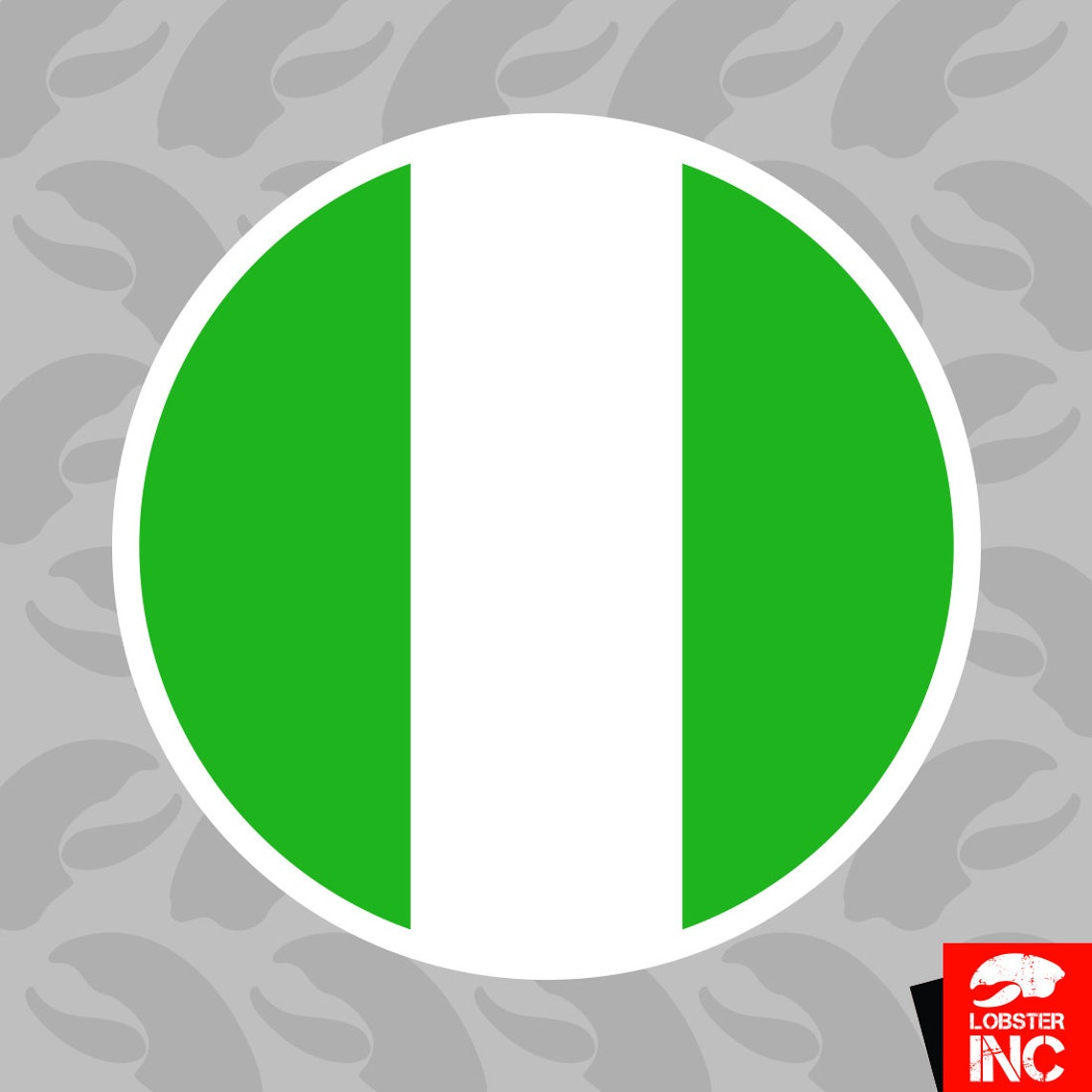 Round Nigerian Flag Sticker Self Adhesive Vinyl Nigeria NGA NG Etsy
