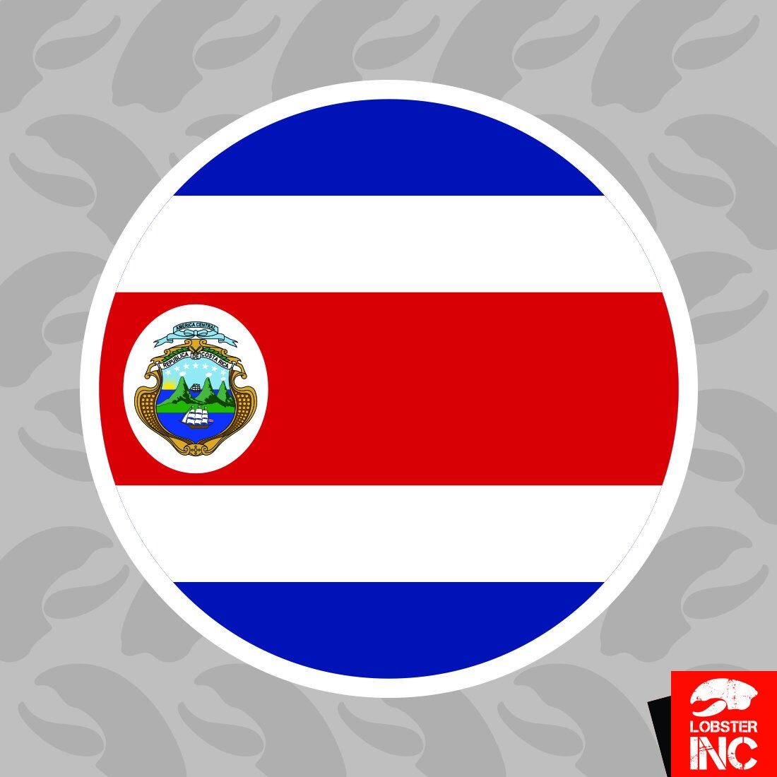Round Costa Rican Flag Sticker Self Adhesive Vinyl Costa Rica Etsy UK