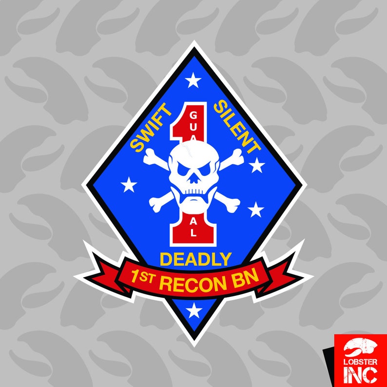1st Recon Battalion USMC V2 Marine Sticker Self Adhesive Vinyl Etsy