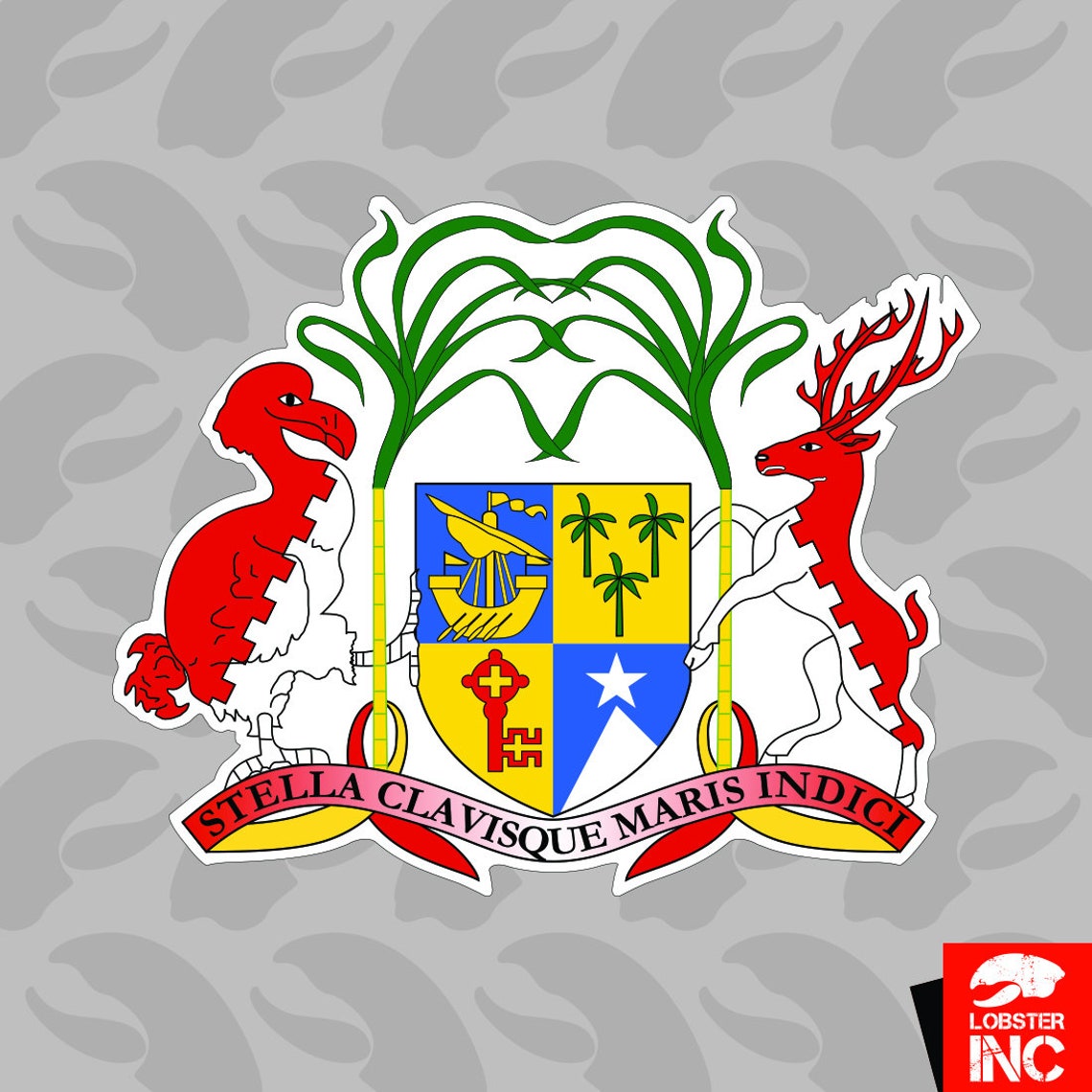 Mauritian Coat of Arms Sticker Self Adhesive Vinyl Mauritius | Etsy