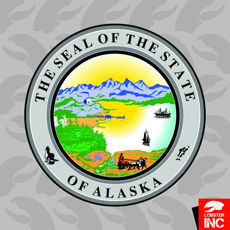 Alaska State Seal Sticker Self Adhesive Vinyl State Alaskan Etsy