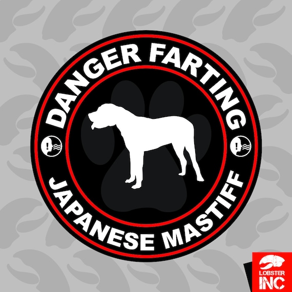 Danger Farting English Bulldog Sticker Decal Vinyl dog canine pet