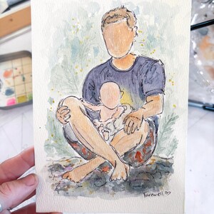 Personalized Watercolor Illustration | Personalized Gift Idea | Watercolor Painting | Father&#39;s Day Gift | Mothers Day Gift | Watercolor Art