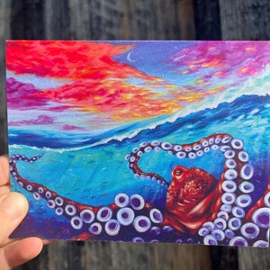 Dancing with Fish Octopus Greeting Card