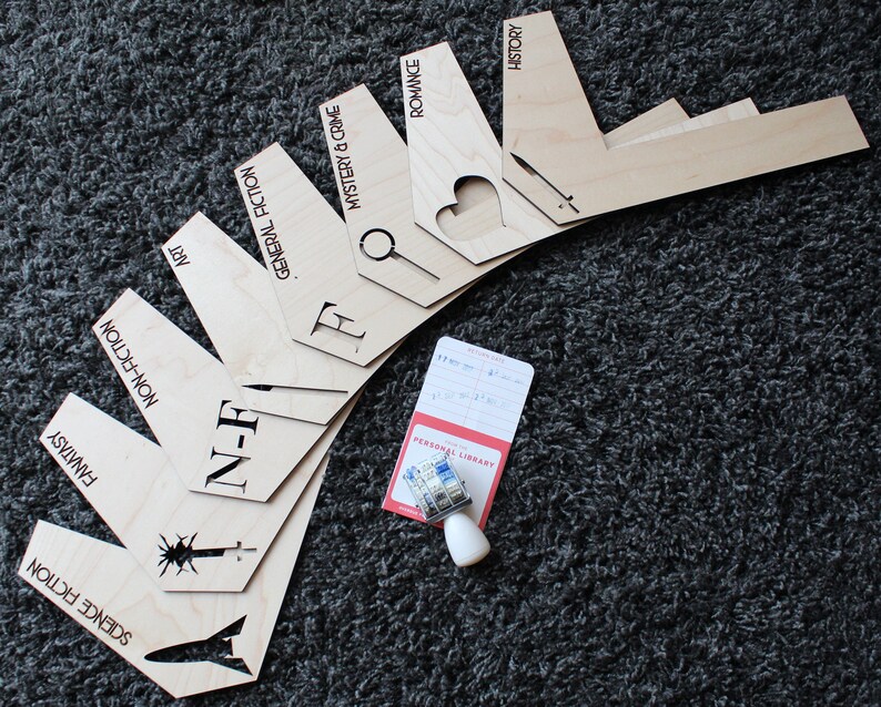 Library Genre Book Dividers for at Home Libraries Set of 8 Etsy