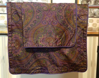 Ralph Lauren CHAPS Pillow Shams Pair Vintage Paisley PRESTON Corded Border Standard Size