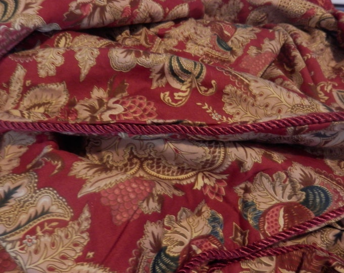 Rare Ralph Lauren JARDINIERE Red Gold Paisley Floral Galahad KING Duvet