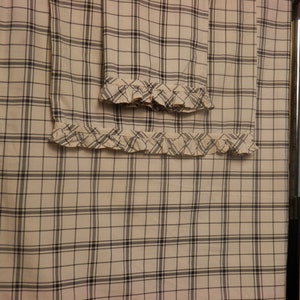 HTF Ralph Lauren Winter Rose TATTERSAL KING Sheet Set Black Cream Checked Pattern  4 Pc. With 2 King Cases 100 % Cotton