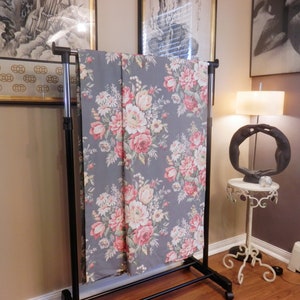 Ralph Lauren Paar Gordijnen Gordijnen Blauw Met Mooie Bloemen Boeketten Verzwaarde Bodem Awesome Conditie 84 bij 38