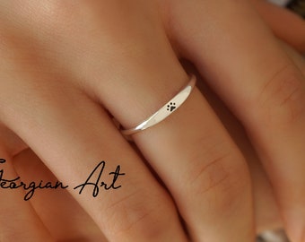 White gold hotsell paw print ring
