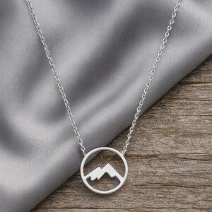 10K, 14K or 18K Solid Gold Mountain Adventurer Necklace, Celebrating Life&#39;s Journey, Challenges, Ups & Downs, Yellow, Rose or White Gold.