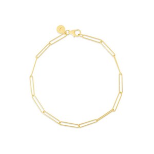 14K Solid Gold Paperclip Chain Bracelet for Woman, In Yellow, Rose or White Gold, Solid  Gold Chain Bracelet With Lobster Claw.
