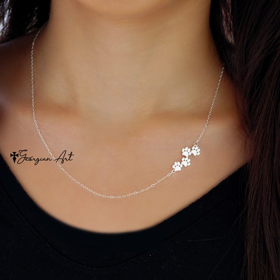 Etsy paw print necklace new arrivals