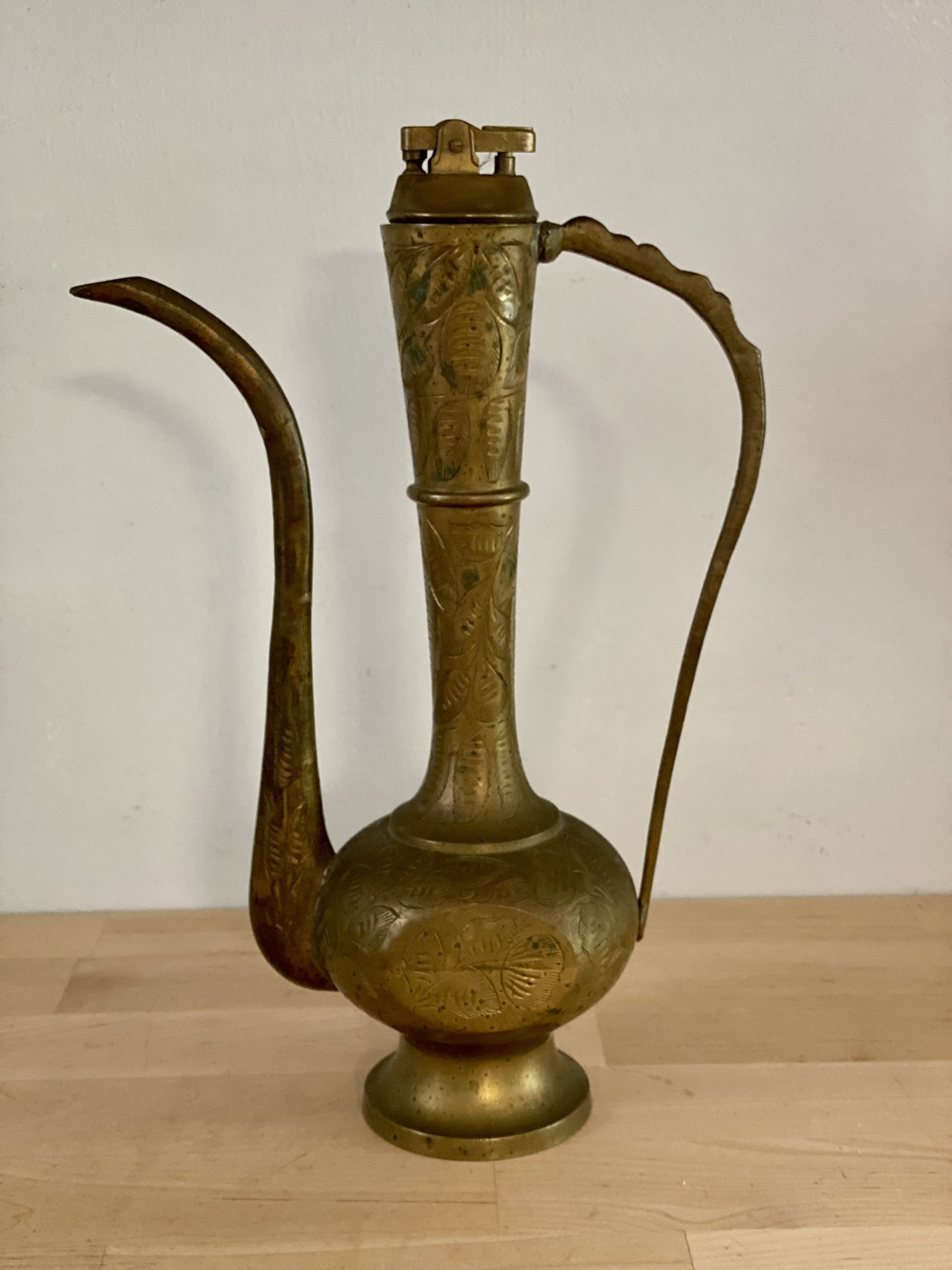 Vintage Ornate Etched Solid Brass Teapot Genie Lamp Etsy