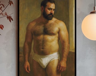 Lámina artística de oso gay: Decoración LGBTQ con positividad corporal (descarga digital)