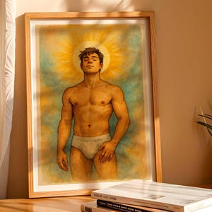Gay Man Sun Art Print: LGBTQ+ Body Positive Empowerment (Digital Download)
