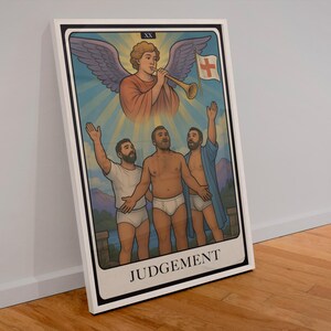 Judgement Tarot Poster – schwuler Bär in Slips | Queer Awakening Tarot-Kartendruck | LGBTQ spirituelle Wand Kunst | WoofyBriefs