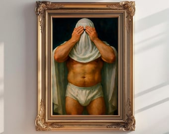 Impresión divertida de Halloween de un oso gay fantasma: Arte queer, decoración corporal positiva (descarga digital)