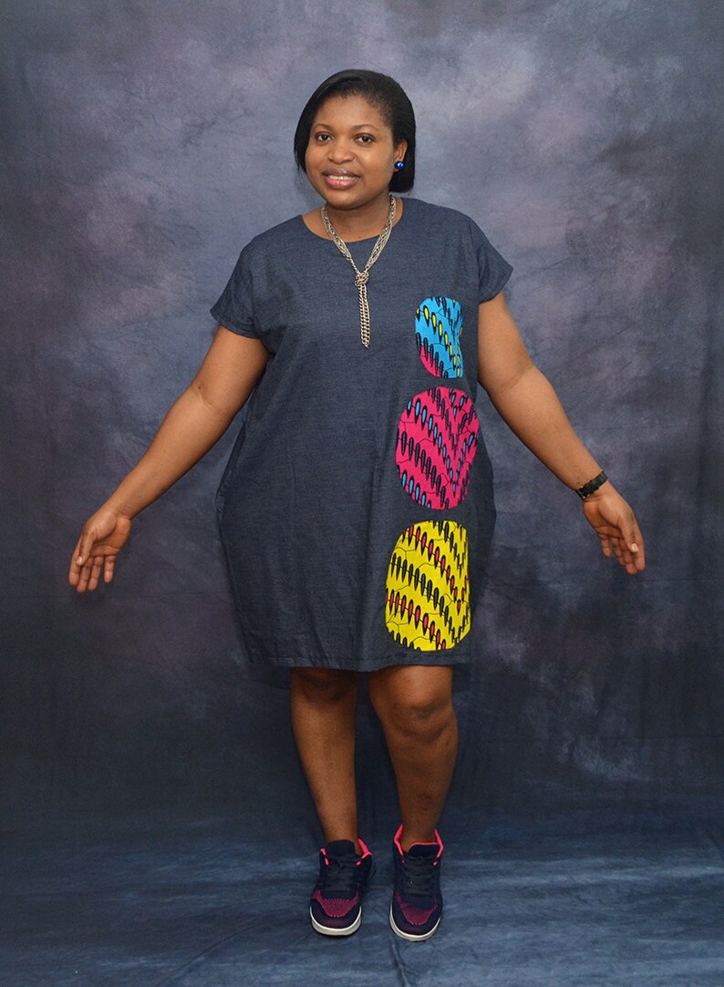 ankara denim dresses
