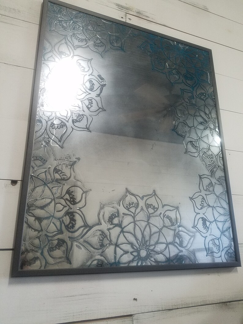 Antiqued Mirror Color Washed Mirror Distressed Mirrormetal Etsy