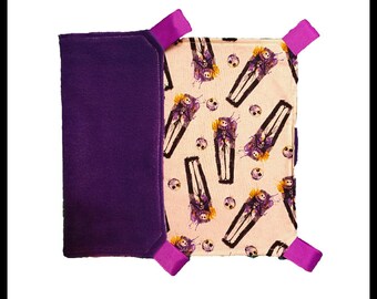 JACK SKELLINGTON rat hammock/ pet hammock in purple size XL with hooks. Suitable for rats, ferrets, chinchillas, Guinea pigs, sugar gliders