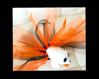 RAT TUTU / FERRET Tutu:- Ballerina Costume! Orange and Black, fluffy tutu. For rats, ferrets, chinchillas. Dress up, Halloween fuzzy fun!