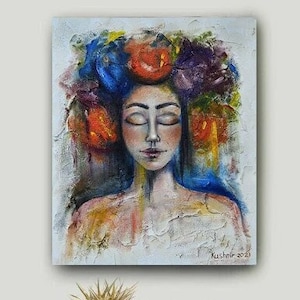 Ukrainian woman oil painting